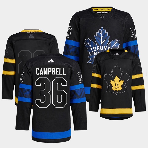 Men's Toronto Maple Leafs Black #36 Jack Campbell Alternate Premier Breakaway Reversible Stitched Jersey Men's Toronto Maple Leafs Black #36 Jack Campbell Alternate Premier Breakaway Reversible Stitched Jersey
