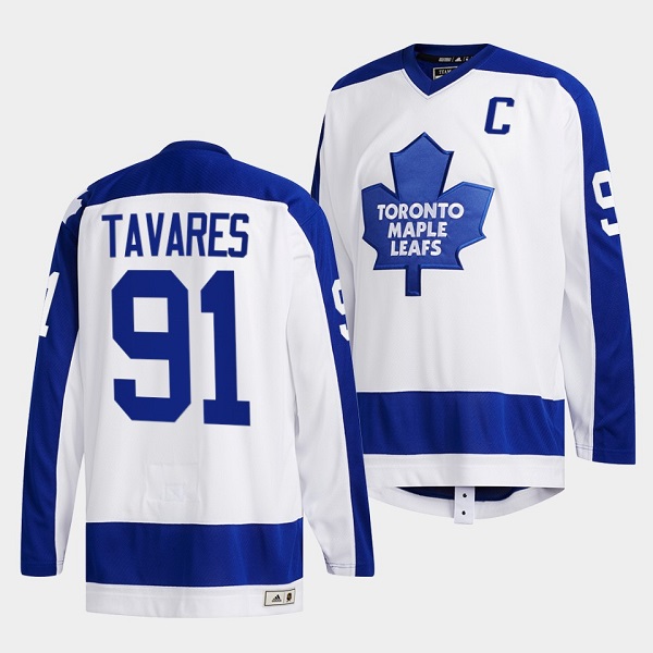 Men's Toronto Maple Leafs #91 John Tavares White Classics Primary Logo Stitched Jersey Men's Toronto Maple Leafs #91 John Tavares White Classics Primary Logo Stitched Jersey