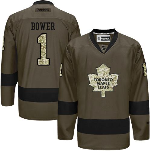 Maple Leafs #1 Johnny Bower Green Salute to Service Stitched NHL Jersey Maple Leafs #1 Johnny Bower Green Salute to Service Stitched NHL Jersey