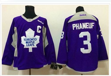 Toronto Maple Leafs #3 Dion Phaneuf Purple Hockey Fights Cancer Stitched NHL Jersey