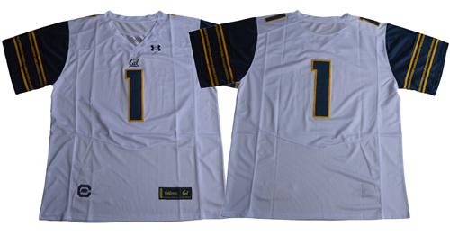 Golden Bears #1 White Under Armour Premier Stitched NCAA Jersey