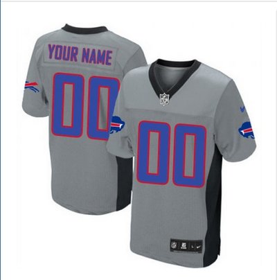 Men's Nike Buffalo Bills Customized Limited Grey Shadow NFL Jersey