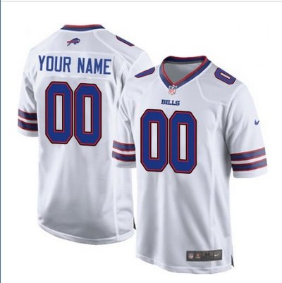 Men's Nike Buffalo Bills Customized Limited White NFL Jersey
