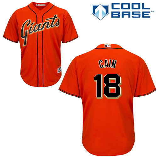 Giants #18 Matt Cain Orange Alternate Cool Base Stitched Youth MLB Jersey Giants #18 Matt Cain Orange Alternate Cool Base Stitched Youth MLB Jersey