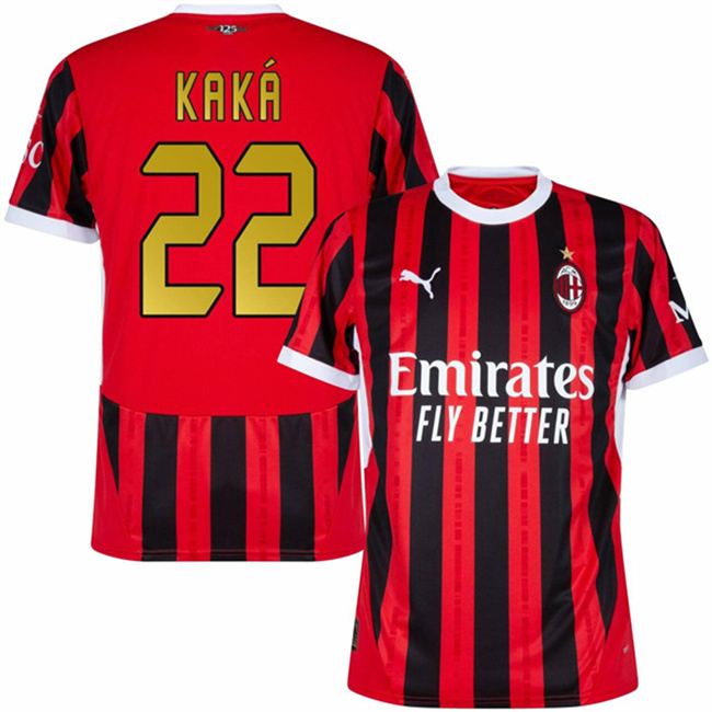 Men's AC Milan #22 Kaká 2024 25 Red Home Soccer Jersey