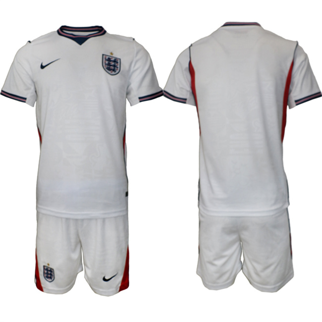 Men's England 2026 White Home Soccer Jersey Suit 001
