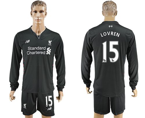 Liverpool #15 Lovren Away Long Sleeves Soccer Club Jersey Liverpool #15 Lovren Away Long Sleeves Soccer Club Jersey