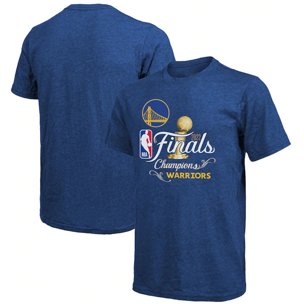 Men's Golden State Warriors 2021-2022 Royal NBA Finals Champions Swish Tri-Blend T-Shirt