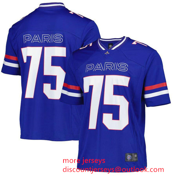Men's Paris Saint-Germain #75 Royal 2025 Football Foundation Jersey