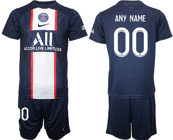 Men's Paris Saint-Germain Custom 2023 Navy Soccer Jersey Suit 1
