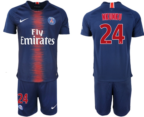 Paris Saint-Germain #24 Nkunku Home Soccer Club Jersey Paris Saint-Germain #24 Nkunku Home Soccer Club Jersey