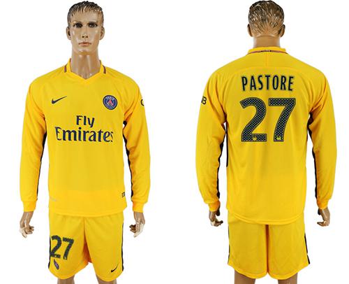 Paris Saint-Germain #27 Pastore Away Long Sleeves Soccer Club Jersey Paris Saint-Germain #27 Pastore Away Long Sleeves Soccer Club Jersey