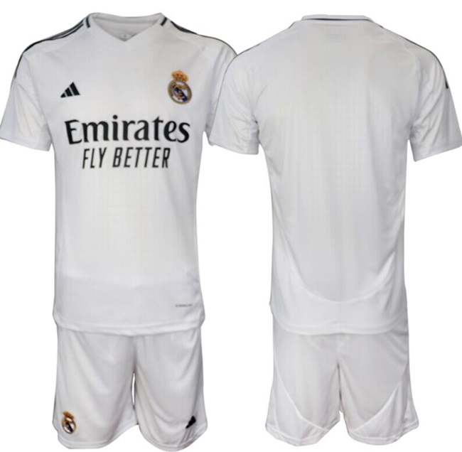 Men's Real Madrid Custom 24 25 White Home Soccer Jersey Suit