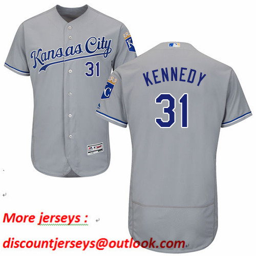 Royals #31 Ian Kennedy Grey Flexbase Authentic Collection Stitched Baseball Jersey