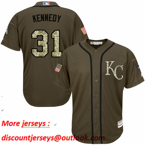 Royals #31 Ian Kennedy Green Salute to Service Stitched Baseball Jersey