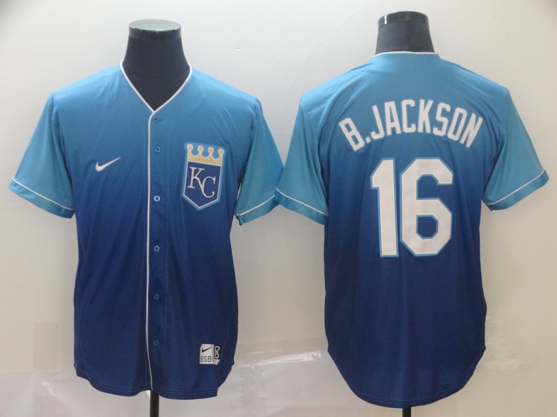 Royals 16 Bo Jackson Blue Drift Fashion Jersey Royals 16 Bo Jackson Blue Drift Fashion Jersey