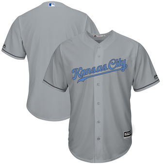 Men's Kansas City Royals Majestic Gray Father's Day Cool Base Replica Team Jersey