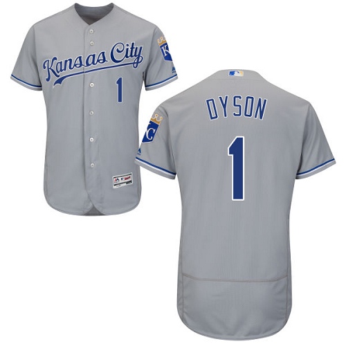 Royals #1 Jarrod Dyson Grey Flexbase Authentic Collection Stitched MLB Jersey Royals #1 Jarrod Dyson Grey Flexbase Authentic Collection Stitched MLB Jersey