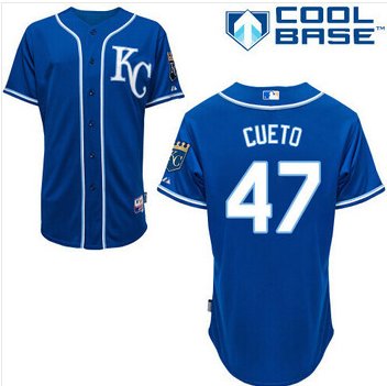 Kansas City Royals #47 Johnny Cueto blue base jerseys Kansas City Royals #47 Johnny Cueto blue base jerseys