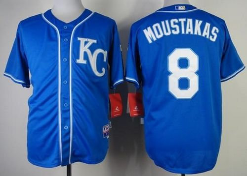 Kansas City Royals #8 Mike Moustakas Blue Baseball Jersey Kansas City Royals #8 Mike Moustakas Blue Baseball Jersey
