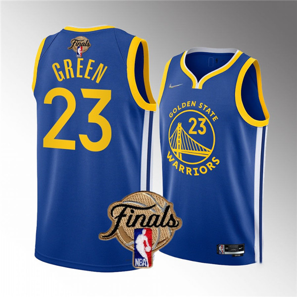 Men's Golden State Warriors #23 Draymond Green 2022 Blue NBA Finals Stitched Jersey