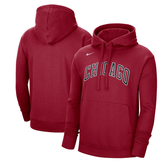 Men's Chicago Bulls Red 2022 23 City Edition Essential Pullover Hoodie