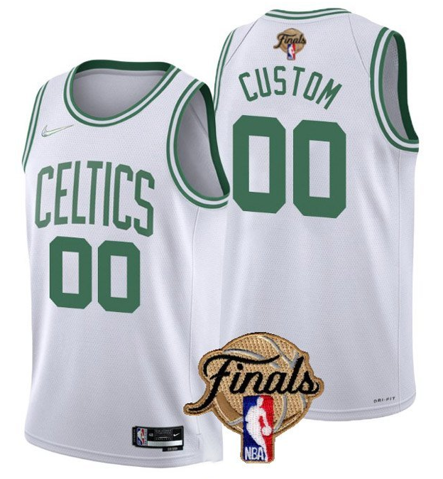 Men's Boston Celtics Active Player Custom 2022 White NBA Finals Stitched Jersey