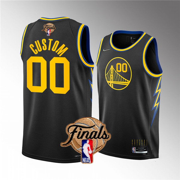 Men's Golden State Warriors Active Player Custom 2022 Black NBA Finals Stitched Jersey