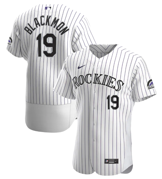 Men's Colorado Rockies #19 Charlie Blackmon White Flex Base Stitched Jersey Men's Colorado Rockies #19 Charlie Blackmon White Flex Base Stitched Jersey