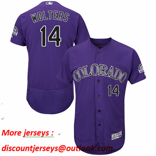 Rockies #14 Tony Wolters Purple Flexbase Authentic Collection Stitched Baseball Jersey Rockies #14 Tony Wolters Purple Flexbase Authentic Collection Stitched Baseball Jersey