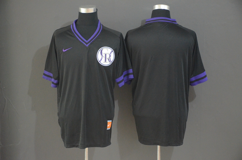Rockies Blank Black Throwback Jersey Rockies Blank Black Throwback Jersey