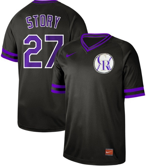 Rockies #27 Trevor Story Black Authentic Cooperstown Collection Stitched Baseball Jersey Rockies #27 Trevor Story Black Authentic Cooperstown Collection Stitched Baseball Jersey