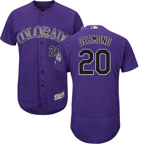 Rockies #20 Ian Desmond Purple Flexbase Authentic Collection Stitched Baseball Jersey Rockies #20 Ian Desmond Purple Flexbase Authentic Collection Stitched Baseball Jersey