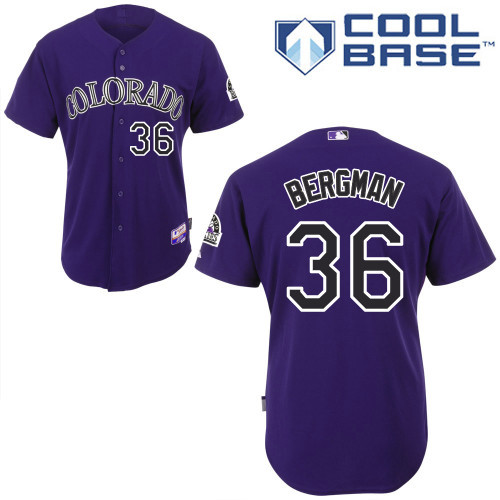 Colorado Rockies #36 Christian Bergman Authentic Personalized Alternate Purple Jersey