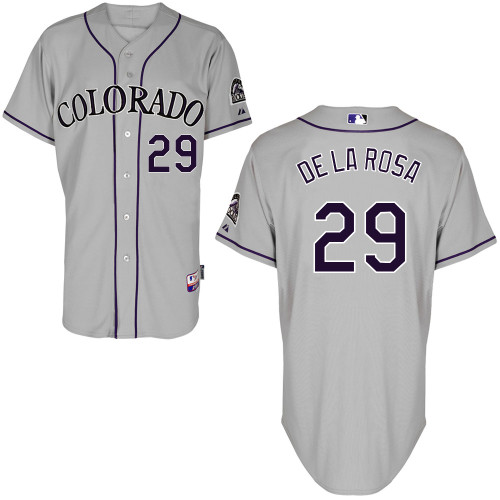 Colorado Rockies #29Jorge DE LA ROSA Authentic Personalized Road Gray Jersey Colorado Rockies #29Jorge DE LA ROSA Authentic Personalized Road Gray Jersey