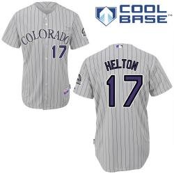 MLB Colorado Rockies 17# Helton grey cool base jerseys
