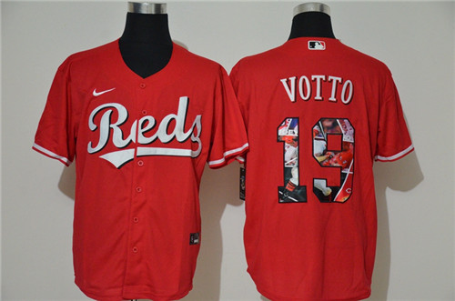 Reds 19 Joey Votto Red Nike Cool Base Player Jersey Reds 19 Joey Votto Red Nike Cool Base Player Jersey