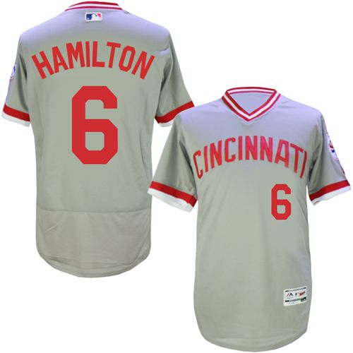 Reds #6 Billy Hamilton Grey Flexbase Authentic Collection Cooperstown Stitched MLB Jersey Reds #6 Billy Hamilton Grey Flexbase Authentic Collection Cooperstown Stitched MLB Jersey