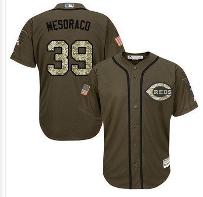 Reds #39 Devin Mesoraco Green Salute to Service Stitched MLB Jersey Reds #39 Devin Mesoraco Green Salute to Service Stitched MLB Jersey