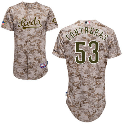 Cincinnati Reds #53 Contreras Authentic Personalized Alternate Camo Jersey Cincinnati Reds #53 Contreras Authentic Personalized Alternate Camo Jersey