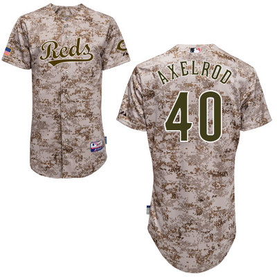 Cincinnati Reds #40 Axelrod Authentic Personalized Alternate Camo Jersey