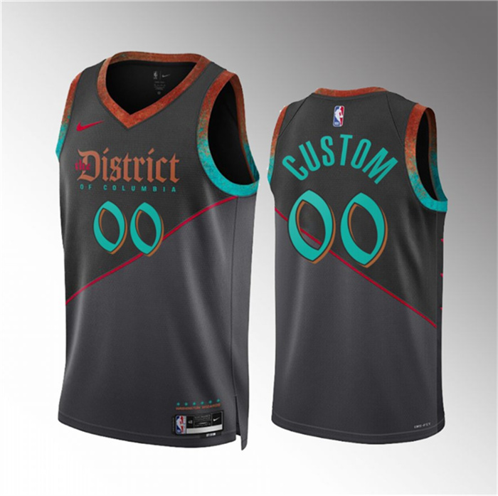 Men's Washington Wizards Active Player Custom Black 2023 24 City Edition Stitched Basketball Jersey