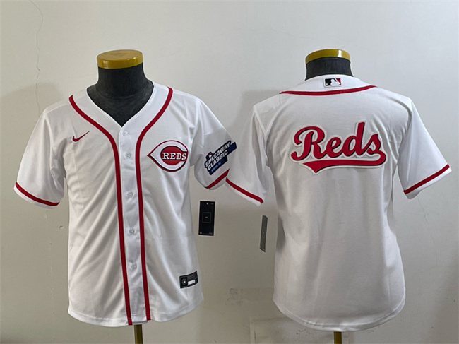Youth Cincinnati Reds Team Big Logo White 2025 Speedway Classic Stitched Baseball Jersey Youth Cincinnati Reds Team Big Logo White 2025 Speedway Classic Stitched Baseball Jersey