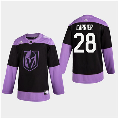 Men's Golden Knights #28 William Carrier Hockey Fights Cancer Practice Jersey