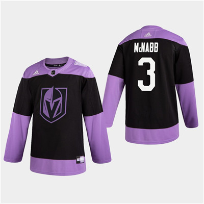 Men's Golden Knights #3 Brayden McNabb Hockey Fights Cancer Jersey Practice