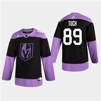 Men's Golden Knights #89 Alex Tuch Practice Fights Cancer Hockey Jersey