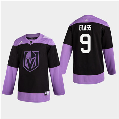 Men's Golden Knights #9 Cody Glass Hockey Fights Cancer Practice Jersey