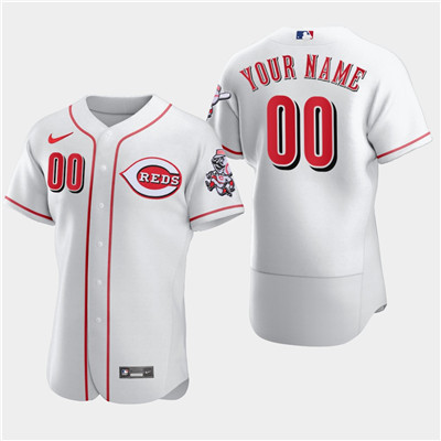 Men's Custom Cincinnati Reds Custom Nike Flexbase White Jersey Men's Custom Cincinnati Reds Custom Nike Flexbase White Jersey