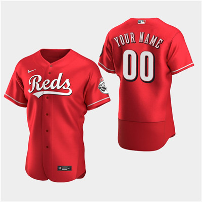 Men's Custom Cincinnati Reds Custom Alternate Flexbase Jersey Men's Custom Cincinnati Reds Custom Alternate Flexbase Jersey
