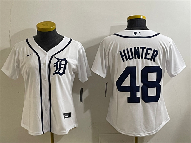 Women's Detroit Tigers #48 Brant Hurter White Cool Base Stitched Baseball Jersey(Run Small)